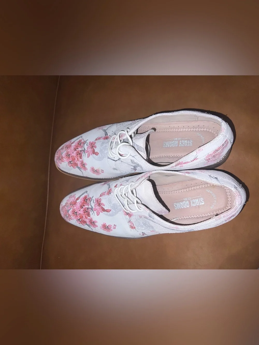 Stacy Adams Dandy White Floral/Skull Pattern oxfords men’s size 10M/ 10.5*